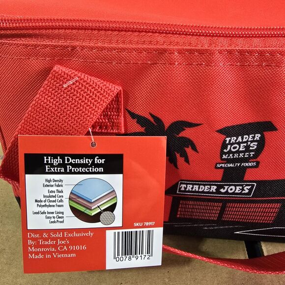 NEW Trader Joe's MINI Insulated Tote Bag Set of 2 - 1 Red & 1 Green Mini Tote - Picture 11 of 16